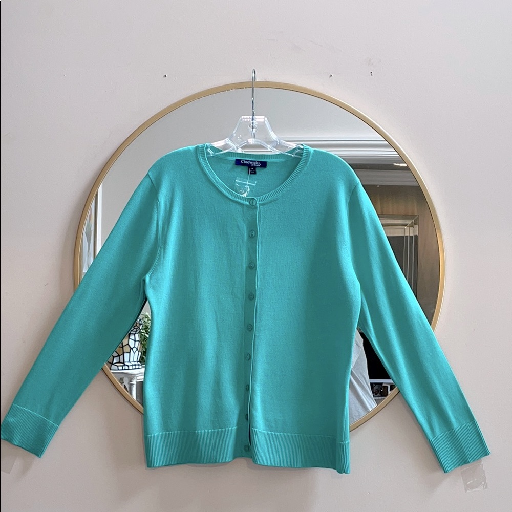 NWOT✨ Chadwick’s of Boston Green Cardigan Sweater Knit